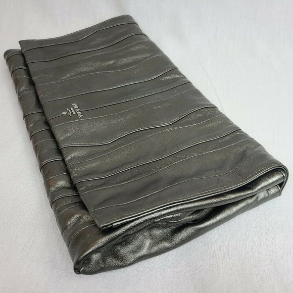 prada leather clutch bag